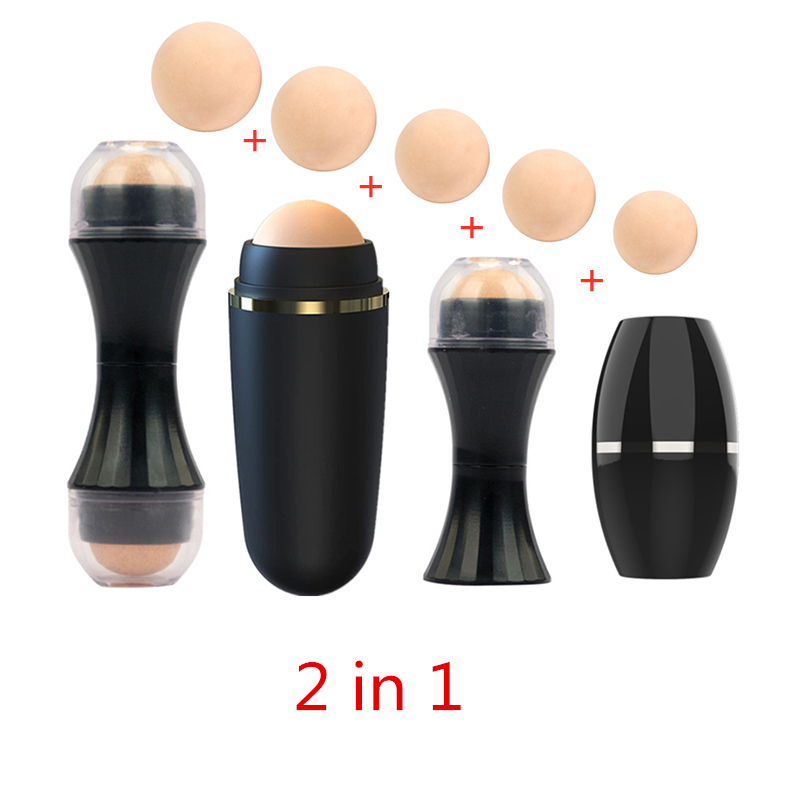 Jade Roller Stone - 2 IN1 ลูกกลิ้งดูดซับน้ํามันหินภูเขาไฟธรรมชาตินวดหน้า Body Stick แต่งหน้า