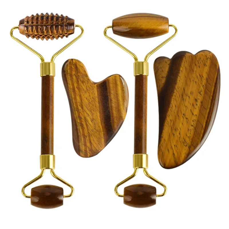 Jade Roller Stone - ธรรมชาติ Tiger Eye Jade Roller Guasha