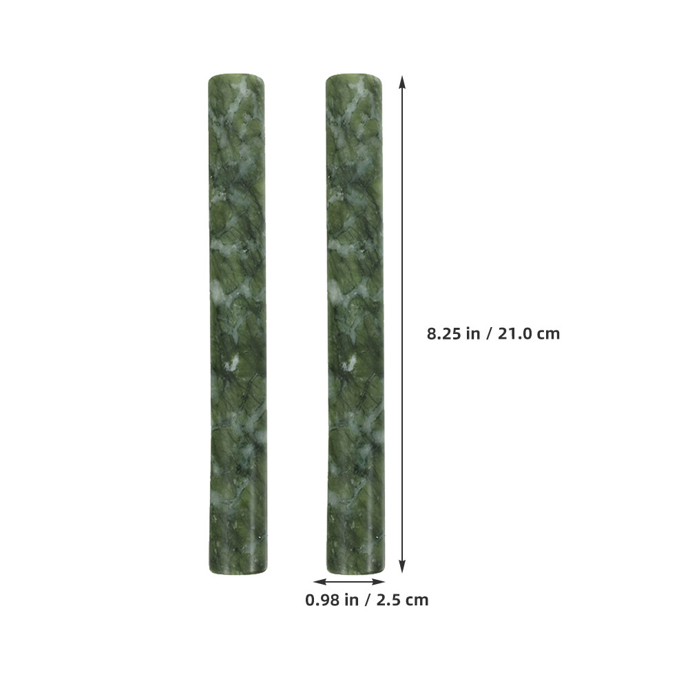 ลูกกลิ้งแป้งหินธรรมชาติ 2 ชิ้น - Jade Roller Stone บทวิจารณ์และราคา